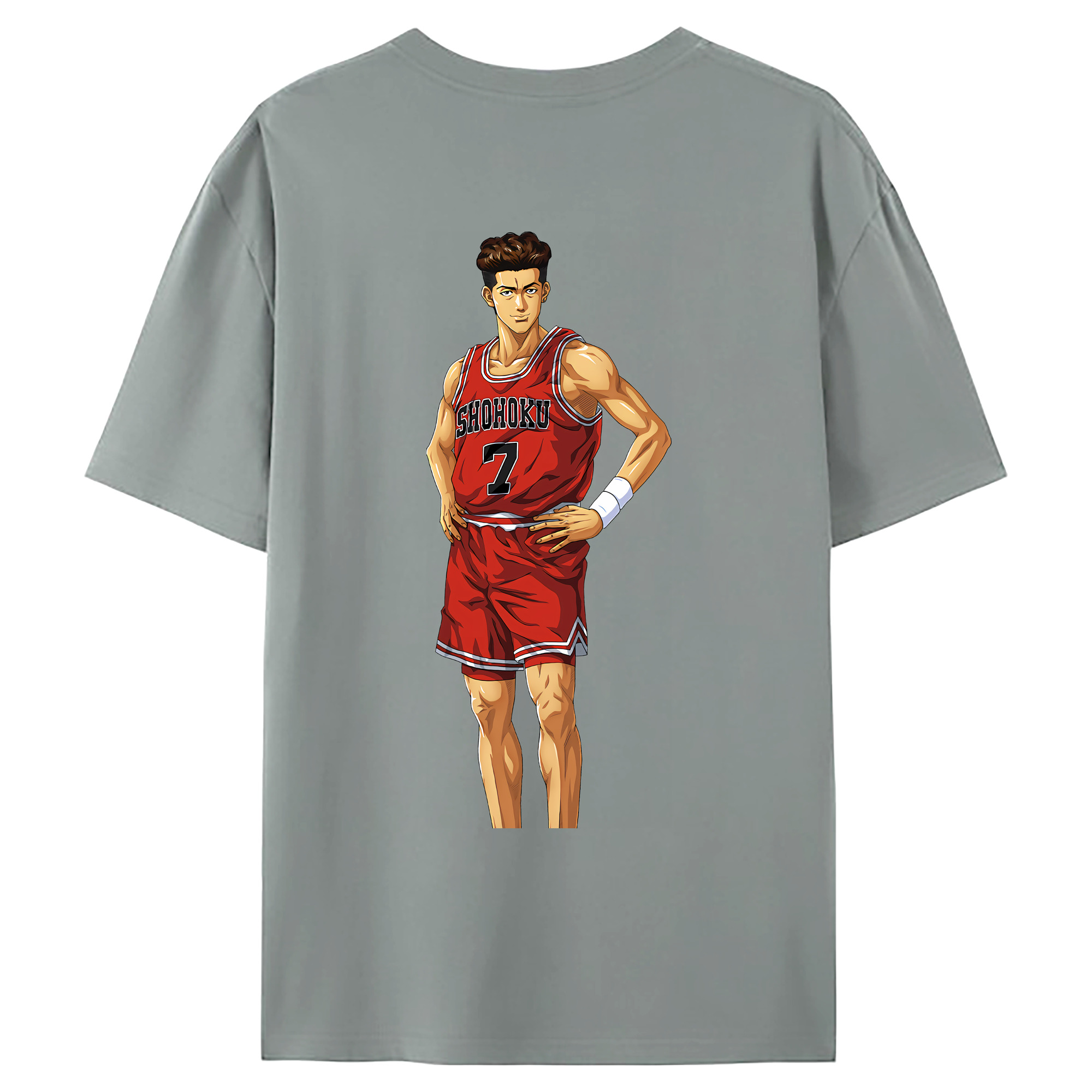 （画像用） SLAM DUNK／スラムダンク 綿100％ メンズ半袖Tシャツ（バックプリント） 通気性